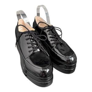 Jessica Simpson Women’s Black Platform Shoes Patent Leather Oxfords Size 10M